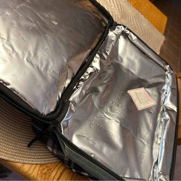 Thirty-One Blk Pick Me Plaid Perfect Party Hot Cold Tote & Serving Utensils NWT - Picture 6 of 9